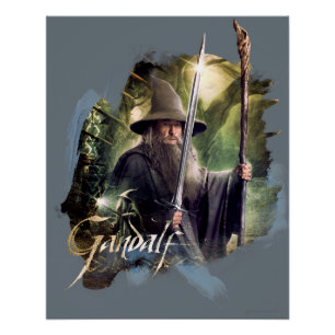 Poster Gandalf avec le personnel et l'épée