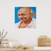 Poster Gandhi & Be the Change Cote (Cuisine)