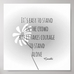 Poster Gandhi citation gris et blanc