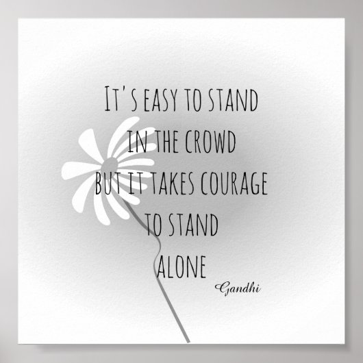 Poster Gandhi citation gris et blanc (Devant)