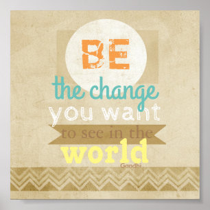 Poster Gandhi citation typographie d'affiche texte inspir