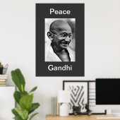 POSTER GANDHI DE PAIX (Bureau à domicile)