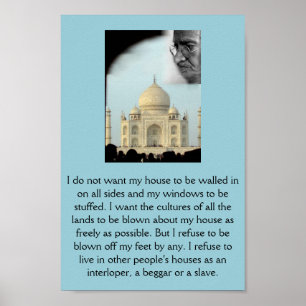 Poster Gandhi : Je veux les cultures de toutes les terres