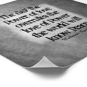 Poster Gandhi paix citation typographie sur gris (Coin)