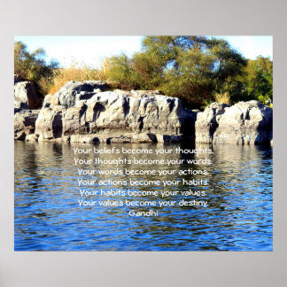 Poster Gandhi Sagesse Citer Sur Le Destin