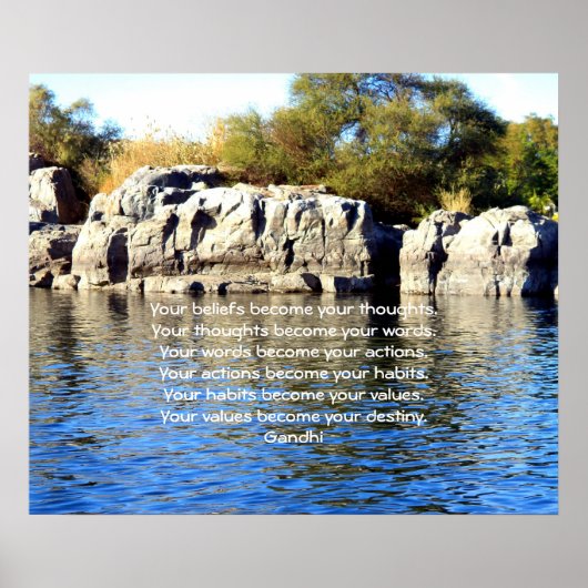 Poster Gandhi Sagesse Citer Sur Le Destin (Devant)