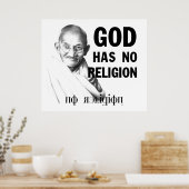 Poster Gandhi sur Dieu (Cuisine)
