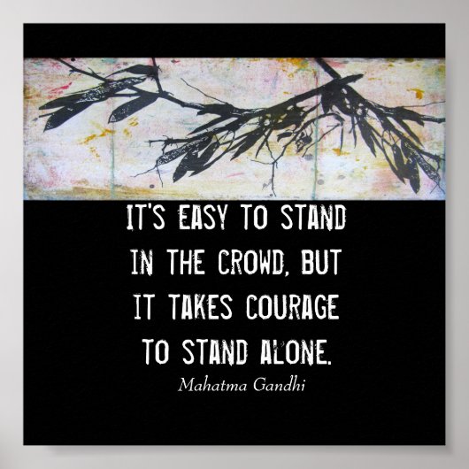 Poster Gandhi sur le courage motivation citations art nat (Devant)