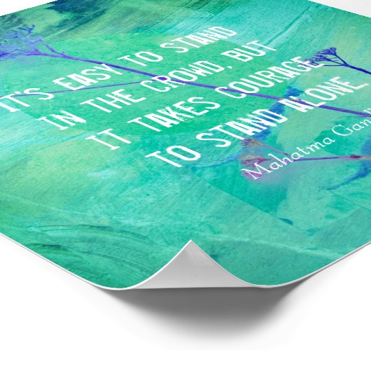 Poster Gandhi sur le courage motivation citations art nat (Coin)