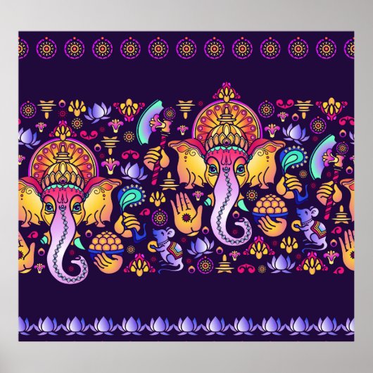 Poster Ganesh Hindu God : Festive sans fil (Devant)
