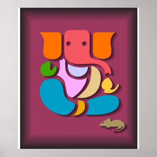 Poster Ganesha coloré (Devant)