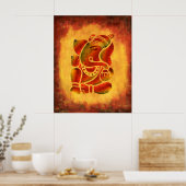 Poster Ganesha - Grunge Peinture (Cuisine)