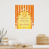 Poster Ganesha marigold garlands Haldi Ganesh pooja (Cuisine)