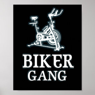 Poster Gang De Biker Drôle Spin Dit Gym Entraînement Spin