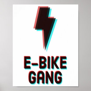 Poster Gang de vélo électrique en VTT