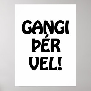 Poster GANGI ÞÉR VEL! BONNE CHANCE! Langue islandaise