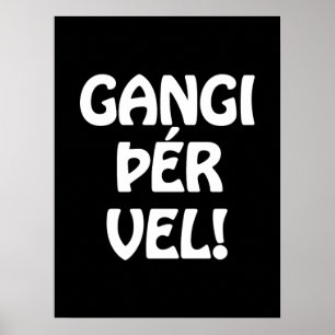 Poster GANGI ÞÉR VEL! BONNE CHANCE! Langue islandaise
