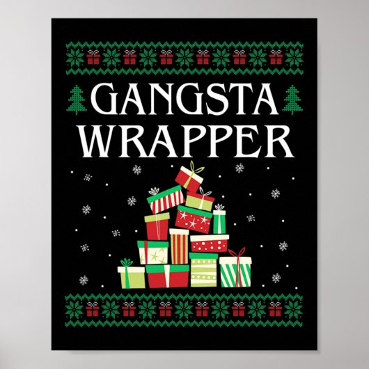Poster Gangsta Wrapper laide doux Noël T (Devant)