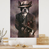 Poster Gangster Boston Terrier des années 1930 vin (Cuisine)
