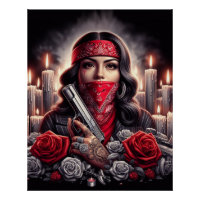 Gangster Girl Hip hop chicano art graphique