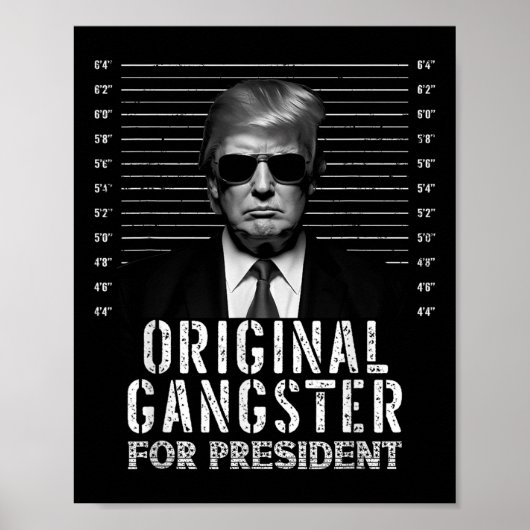 Poster Gangster Original Pour Le Président Donald Trump M (Devant)