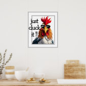 Poster Gangster Rooster, Funny Gangsta Pun Art numérique (Cuisine)