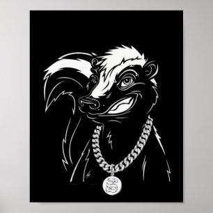 Poster Gangster Skunk Cool – Animal Mode Streetwear Hip-h
