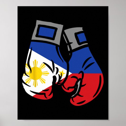 Poster Gant De Boxe Au Drapeau Des Philippines (Devant)
