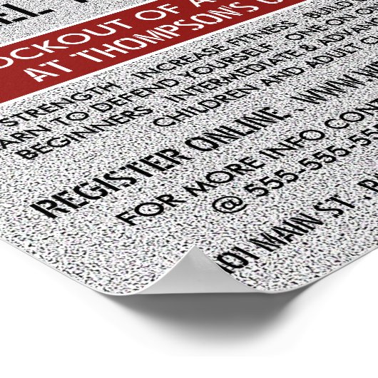 Poster Gants de boxe à grains rouges, Classe de boxe Adve (Coin)