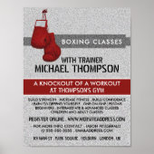 Poster Gants de boxe à grains rouges, Classe de boxe Adve (Devant)