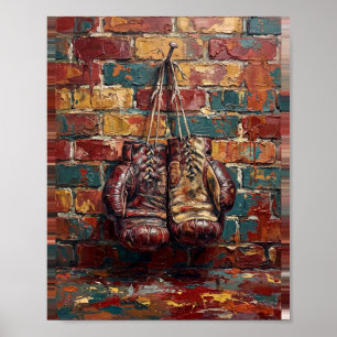 Poster Gants de Boxe Art Peinture Vintage
