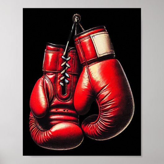 Poster Gants de boxe Boxe rouge Boxer Sport Boxer Kickbox (Devant)