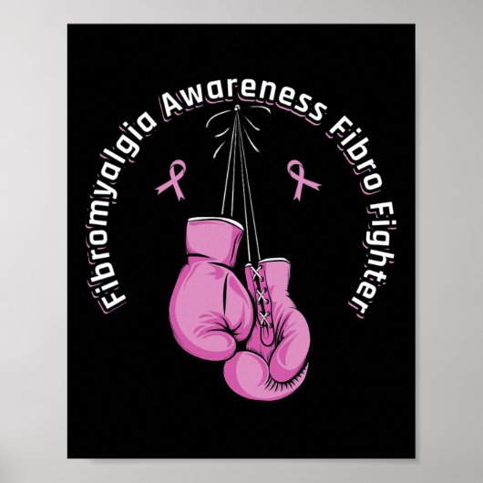 Poster Gants de boxe de sensibilisation Fibro chasseur (Devant)