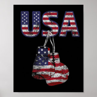 Poster Gants De Boxe Drapeau Américain Tee Pour Femmes En