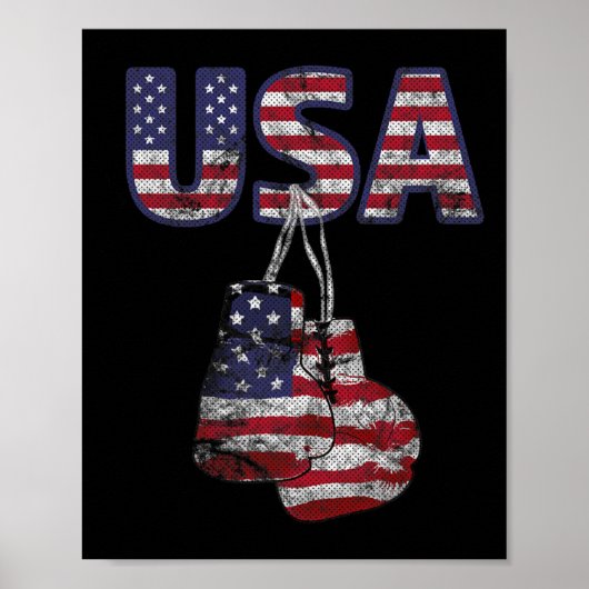 Poster Gants De Boxe Drapeau Américain Tee Pour Femmes En (Devant)