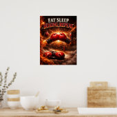 Poster Gants de boxe feu fureur (Cuisine)
