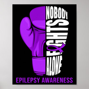 Poster Gants de boxe Personne ne combat seul Epilepsie Ca