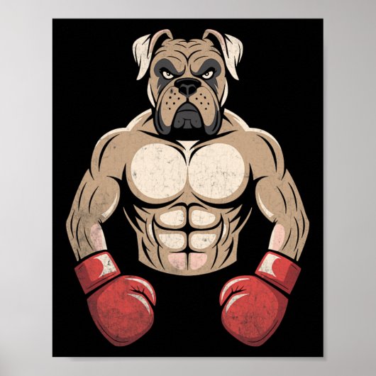 Poster Gants de boxe pour chiens Boxer Chiens de compagni (Devant)