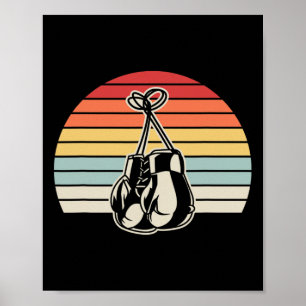 Poster Gants de boxe rétro Sunset Design 1