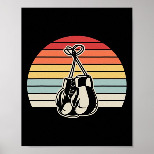 Poster Gants de boxe rétro Sunset Design 1 (Devant)