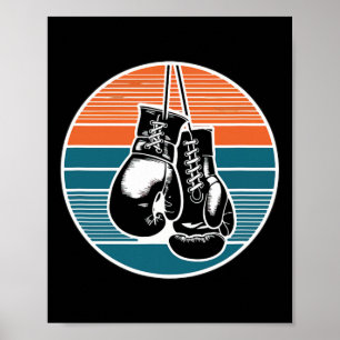 Poster Gants de boxe rétro Sunset Kickboxing Amateur de b