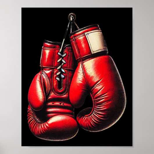 Poster Gants de boxe Rouge Boxe Sport Boxeur Kickboxing (Devant)