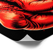 Poster Gants de boxe rouge rétro Vintage Boxer (Coin)