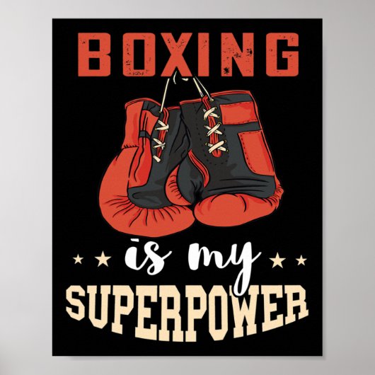 Poster Gants de boxe superpuissance Boxeur Kickboxer Kick (Devant)