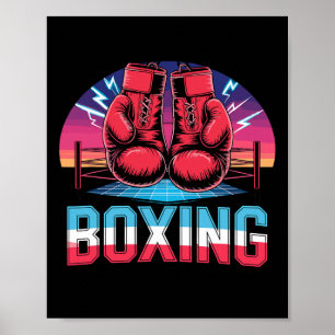 Poster Gants de boxe vintage des années 90 Boxeur Combatt