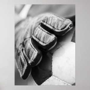 Poster Gants de gardien de but de football Portrait Gros 