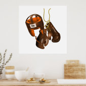 Poster Gants et casque de boxe vintages (Cuisine)