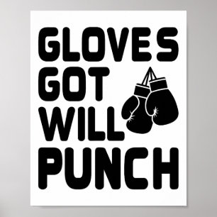 Poster Gants Seront Punch Boxer Sports Force Gym À