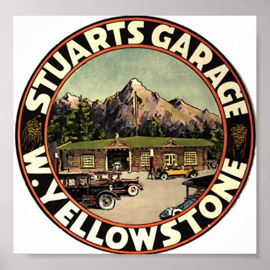 Poster Garage de Stuart Yellowstone (Devant)