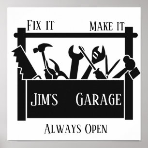 Poster Garage personnalisé